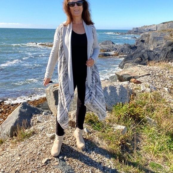 Lucky Brand open cardigan with waterfall front, in 💯 cotton - Picture 3 of 15